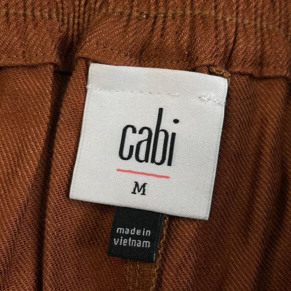 Cabi Cruise Crop Linen Wide Leg Pant Sienna Brown - Picture 4 of 11